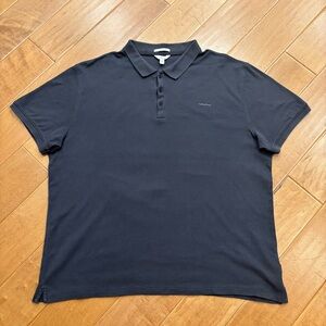 Calvin Klein Men’s Dark Gray Liquid Touch Cotton Short Sleeve Polo Shirt Size XL